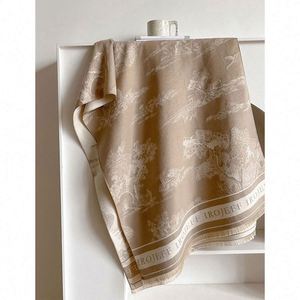 Écharpe-châle en cachemire épaisse et longue, jacquard double face, motif paysage d'hiver, luxe, pour femme, vente en gros - Product Image 5