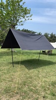 Housse de pluie pour hamac Woqi, légère, portable, en nylon ripstop, avec corde et poteau en fer, pour le camping et l'extérieur, conception imperméable