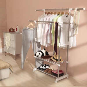 Prix bon marché, tout nouveau design pour séchoir suspendu à vêtements roulant de haut niveau avec <span class=keywords><strong>étagère</strong></span>s à <span class=keywords><strong>2</strong></span> couches - Product Image 4