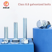Baut Mur Kepala Heksagonal Galvanis Berkualitas Tinggi Grosir M6-M36 DIN933 DIN931 Baja Kelas 8.8 Panjang 16mm Lapisan Stainless