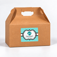 Boîte d'emballage alimentaire pliable facile à transporter, forme de gable, pour les collations de poulet, boîte repas pour enfants