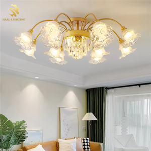 ヨーロッパ中世レトロゴールドクリスタルリビングルーム寝室天井ランプアメリカンクリエイティブマルチヘッド装飾シャンデリア - Product Image 6