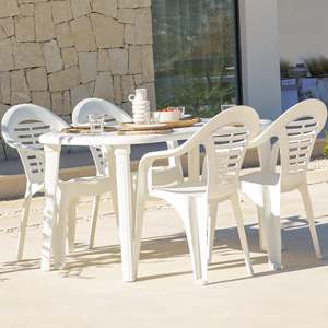 Set di 6 Sedie Impilabili in Plastica per Esterni Menorca, Design Contemporaneo di Alta Qualità per Arredamento da Giardino - Product Image 6