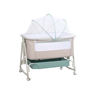 Cuna Portátil de Metal para Bebé, Plegable, Altura Ajustable, Se Conecta a una Cama Grande, Anti-Vuelco, Cama Anti-Derrames de Leche - Product Image 4