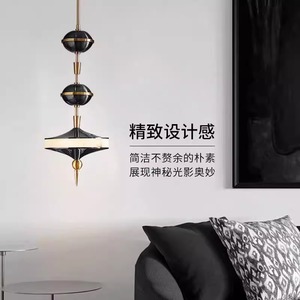 Lampe suspendue moderne ovale noire E27 LED avec interrupteur pour chambre à coucher, salle à manger, luminaire - Product Image 4