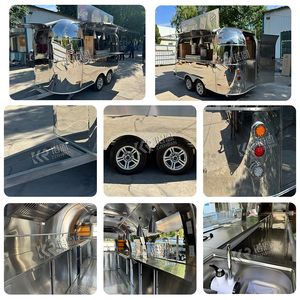 Fast Food Truck Trailer with BBQ Grill Fasr Food Cart Stainless Steel Food Truck Street BBQ Trailer High Capacity - Product Image 5