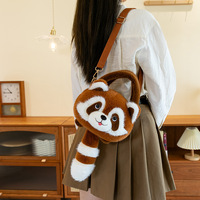 Sac à main en peluche petit raton laveur, sac à dos mignon en forme d'animal pour enfants, cadeau unisexe pour étudiant