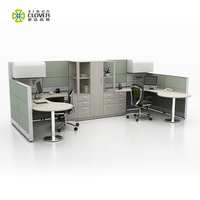 Mobilier de bureau en gros cloison cubique de poste de travail moderne en forme de L pour hôpital, atelier, école, 2 personnes