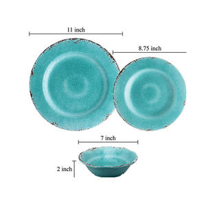 Juego de <span class=keywords><strong>Vajilla</strong></span> de Estilo Antiguo, 12 Piezas, <span class=keywords><strong>Vajilla</strong></span> de <span class=keywords><strong>Melamina</strong></span> - Product Image 2