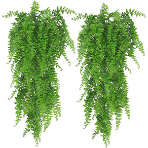 Plantas Artificiales Decoracion Fougère Suspendue En Plein Air Maison Tenture Murale Feuilles Vertes Plantes Suspendues Artificielle Faux Plante