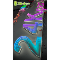 Lettres lumineuses LED personnalisées IPx7 Infinity Abyss en acrylique 3D, signalisation murale fixe, éclairage contrôlé par Bluetooth, multicolores, pour extérieur automobile