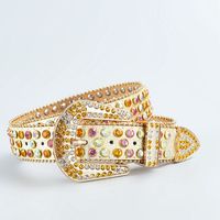 Offre Spéciale Punk Rock cowboy et cowgirl bling bling boucle ceinture colorée strass ceinture pour jean