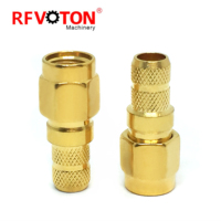 Manufacturer 50 Ohm Gold Plated SMA Male Plug Crimp RF Coaxial Plug for LMR240 LMR-240 H-155 RG59 RF Coax Coaxial Connectors