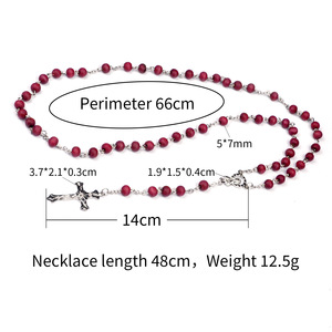 Commercio all'ingrosso della fabbrica Christian gerusalem 6mm di legno profumato perline di croce rossa per la fabbricazione del rosario - Product Image 2