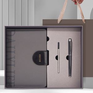 Gifts New Luxury Business Custom Logo Embossed A5 Notebook Strap <b>Pen</b> Holder PU Leather Gift <b>Box</b> for Company Events Meetings - Product Image 3