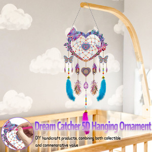 Kit de peinture au diamant 5D DIY LS, artisanat fait main, <span class=keywords><strong>attrape</strong></span>-rêves en plumes, décoration d'intérieur, cadeau, papillon, cœur, <span class=keywords><strong>attrape</strong></span>-rêves, kit DIY - Product Image 5