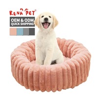 Lit pour animaux de compagnie en peluche en forme de donut, personnalisé avec logo, vente en gros du fabricant, luxe pour chat et chien