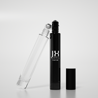 Botol Minyak Parfum Silinder Panjang 15ml 10ml Botol Minyak Parfum Kaca Hitam dengan Roller Ball