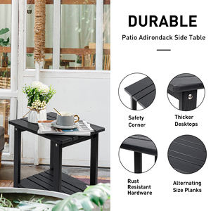 Mesa Auxiliar Adirondack Moderna de 2 Niveles, de Madera, Resistente al Agua y a los Rayos UV, Estructura Reforzada, para Interiores y Exteriores, Muebles de Patio para Comer - Product Image 4