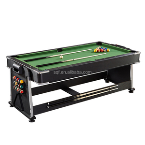 Table de jeu multifonctionnelle rotative 4-en-1 S.Q.F 7 pieds en MDF avec retour de balles, incluant billard, snooker, tennis de table et hockey sur air - Product Image 5