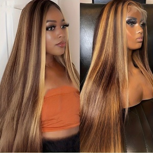 Peluca <span class=keywords><strong>de</strong></span> Cabello Sintético con Frente <span class=keywords><strong>de</strong></span> Encaje Recto <span class=keywords><strong>de</strong></span> 26 Pulgadas, Peluca Larga Ondulada con Parte Media <span class=keywords><strong>para</strong></span> <span class=keywords><strong>Mujer</strong></span>, Aspecto Natural, Fibra Resistente al Calor - Product Image 3