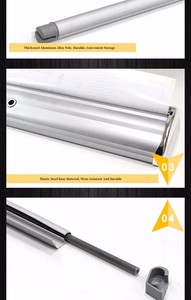 Dễ dàng lên gấp Hợp kim nhôm di động cuộn lên biểu ngữ đứng 80x200cm Bạc - Product Image 3