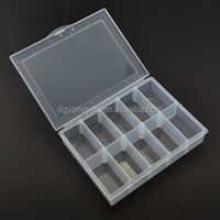 Fourniture d'usine de haute qualité détachable transparent 10 compartiments engins de pêche bijoux petite boîte de rangement pour appareil