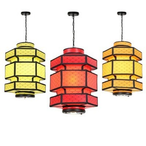 Lámpara colgante de estilo chino con luz LED roja, naranja, amarilla y azul, de un solo cabezal, para restaurantes, casas de té y hoteles. - Product Image 4