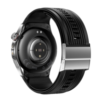 Montre connectée intelligente en silicone avec assistant vocal IA AMOLED, moniteur de fréquence cardiaque, de tension artérielle, d'ECG, tracker de fitness pour hommes et seniors