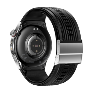 Montre connectée intelligente en silicone avec assistant vocal IA AMOLED, moniteur de fréquence cardiaque, de tension artérielle, d'ECG, tracker de fitness pour hommes et seniors - Product Image 2
