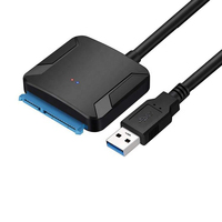 Câble adaptateur USB 3.0 vers SATA 3.5'' avec gaine en PVC pour la transmission de données SSD/HDD 2.5/3.5 pouces