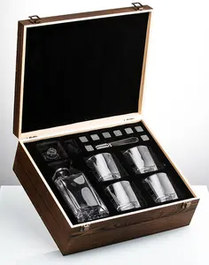 Whisky Dekan ter Set und Großhandel Custom Twist Liquor Kristall Whisky Glas Whisky Gläser mit Geschenkset Gi