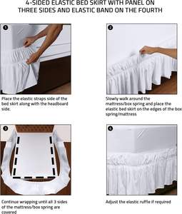 Bedding <strong>Double</strong> Size Elastic Bed <strong>Valance</strong> <strong>Sheet</strong> With Ruffles Soft Brushed Polyester Microfiber Bed Skirt With a Drop of 40 cm - Product Image 6