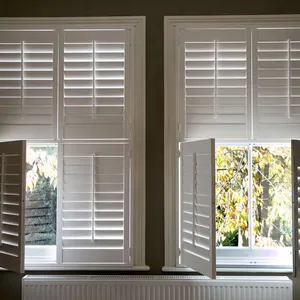 Pvc Plantation Shutters Prices Plastic Horizontal Shades & Shutters Newest Hot Selling Luxury Quality Best Price White 114mm