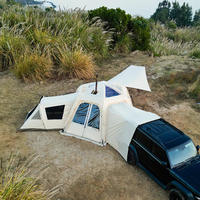 Tente cloche en toile imperméable occultante |   Tente de glamping familiale double couche 13.7 avec trou pour cheminée en TPU |   Hayon de SUV 4 saisons