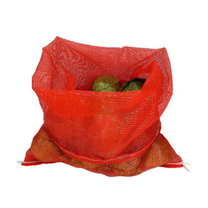 Sac en filet respirant en PP avec cordon de serrage, sac circulaire en filet pour légumes, fruits, bois de chauffage et oignons - Product Image 1