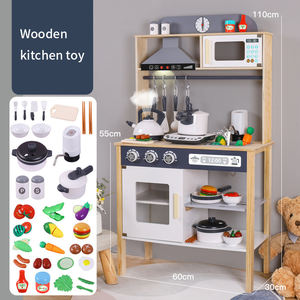 Jouets de <span class=keywords><strong>cuisine</strong></span> en bois Montessori, jeu de simulation, maison de <span class=keywords><strong>cuisine</strong></span>, <span class=keywords><strong>avec</strong></span> effets sonores et lumières - Product Image 5