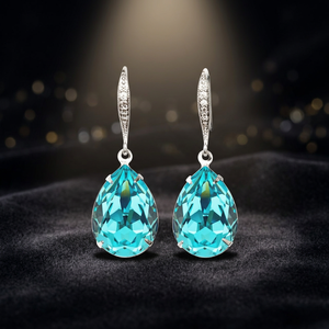 925 Pear Green Spinel Sterling <b>Silver</b> Rhodium Plated Drop Earrings Oval White Cubic Zircon Luxury Wedding Party Gift Women - Product Image 2