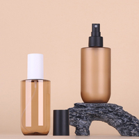 Botella de Champú de Plástico PET Transparente Ámbar de Lujo de 200 ml, Reciclable, con Bomba Dosificadora para Jabón Corporal, Envase Cosmético
