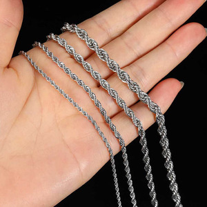 실버 도금 로프 체인 1.5mm 2.5mm 3mm <span class=keywords><strong>4mm</strong></span> 5mm 스테인레스 스틸 트위스트 체인 목걸이 남성용 여성용 <span class=keywords><strong>18</strong></span> 인치 - Product Image 5