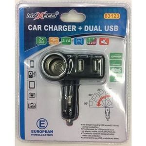 Cargador para encendedor de coche, USB dual 3.1A, 2 puertos, 12-24V para dispositivos móviles con homologación europea - Product Image 1