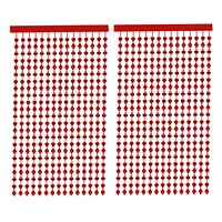 Shiny Red Rectangle Tinsel Foil Fringe Curtains