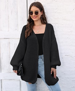 Suéteres de primavera y otoño para mujer al por mayor de fábrica, prendas de punto para mujer, cárdigans sueltos de punto de estilo perezoso informal, suéter, abrigo - Product Image 4