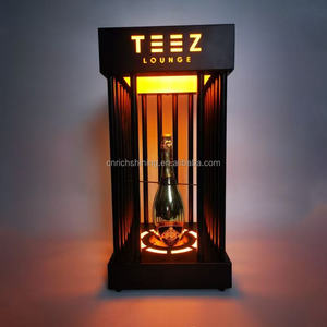 Présentoir à Bouteille LED RICHSHINING <span class=keywords><strong>Personnalisé</strong></span> avec Logo, Cage Lumineuse Dorée pour Champagne, Support Glorificateur de Whisky pour Bar, Fête, VIP - Product Image 3