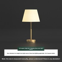 Lámpara de Mesa LED Moderna de Lujo, Fabricada en Latón, con 1000 Lúmenes, Pantalla de Plástico, Estilo Minimalista, para Dormitorio, Sala de Estar o Estudio
