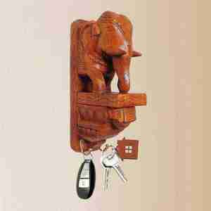 Porte-clés mural en bois de manguier de qualité supérieure avec deux crochets, organisateur de clés en bois artisanal pour la décoration de la maison - Product Image 5