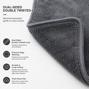 Toalla de secado de coches de doble capa con bucles retorcidos de 60x160cm y 1400GSM, <span class=keywords><strong>la</strong></span> toalla de secado de una sola pasada más grande para camiones XL y SUV. - Product Image 2