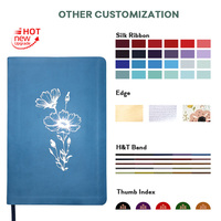 Bible artistique dévotionnelle bilingue avec impression couleur, reliure en cuir PU personnalisée, Bible de poche Nkjv