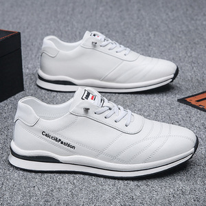 Zapatillas Deportivas de Piel Blancas para Hombre Caicci&Position, con Punta Redonda y Cordones, para Todas las Temporadas, Estilo Casual - Product Image 1