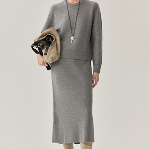 Áo len dệt kim cổ tròn màu trơn chất liệu cotton len nữ, kiểu dáng công sở, áo len dệt kim thường ngày, sản phẩm mới mùa thu - Product Image 2